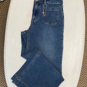 Classic Blue Denim  78&Sunny Wide Leg Ankle Jeans
